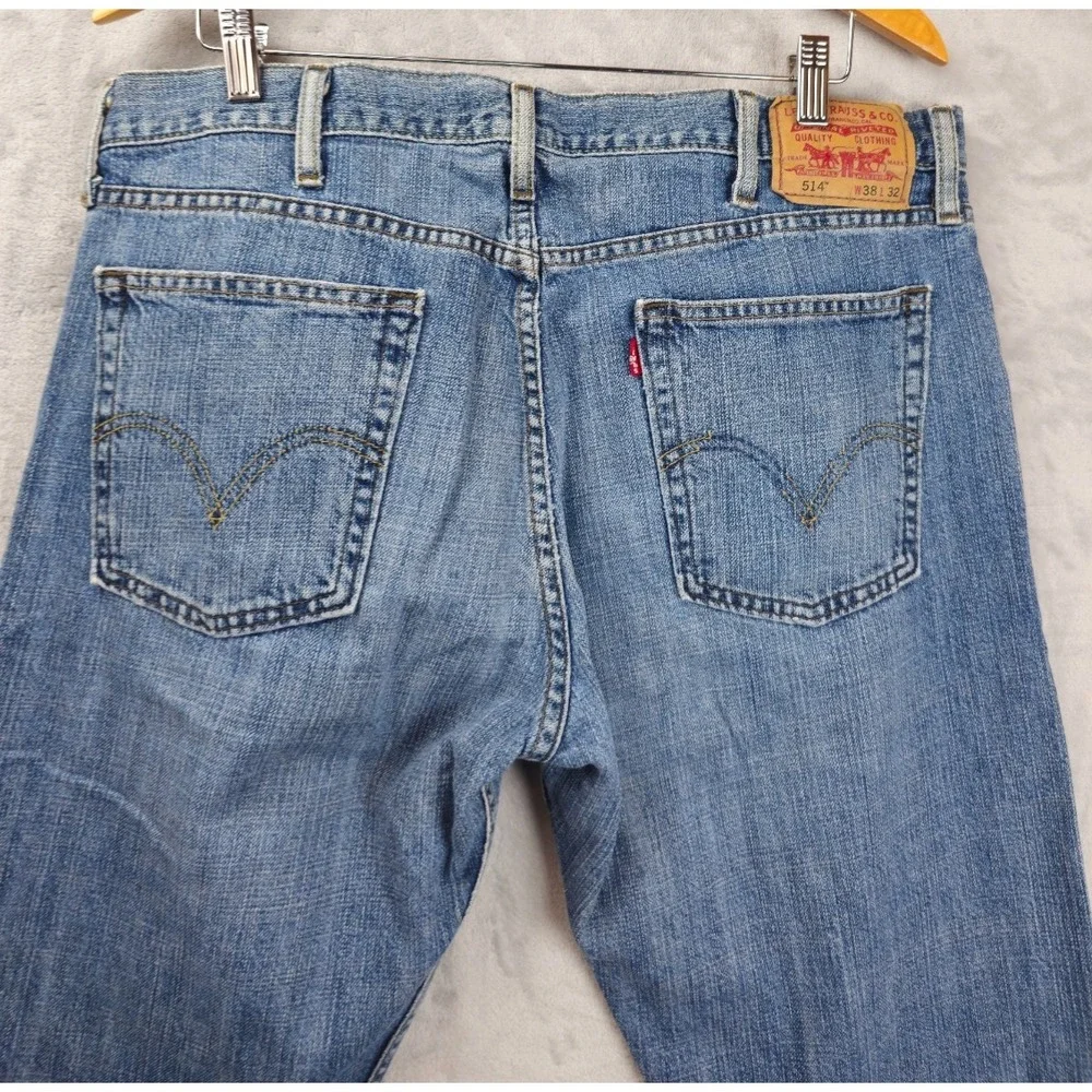 Vintage Levis 514 Slim Straight Blue Jeans Mens Size 38x32 Slim Straight Bootcut